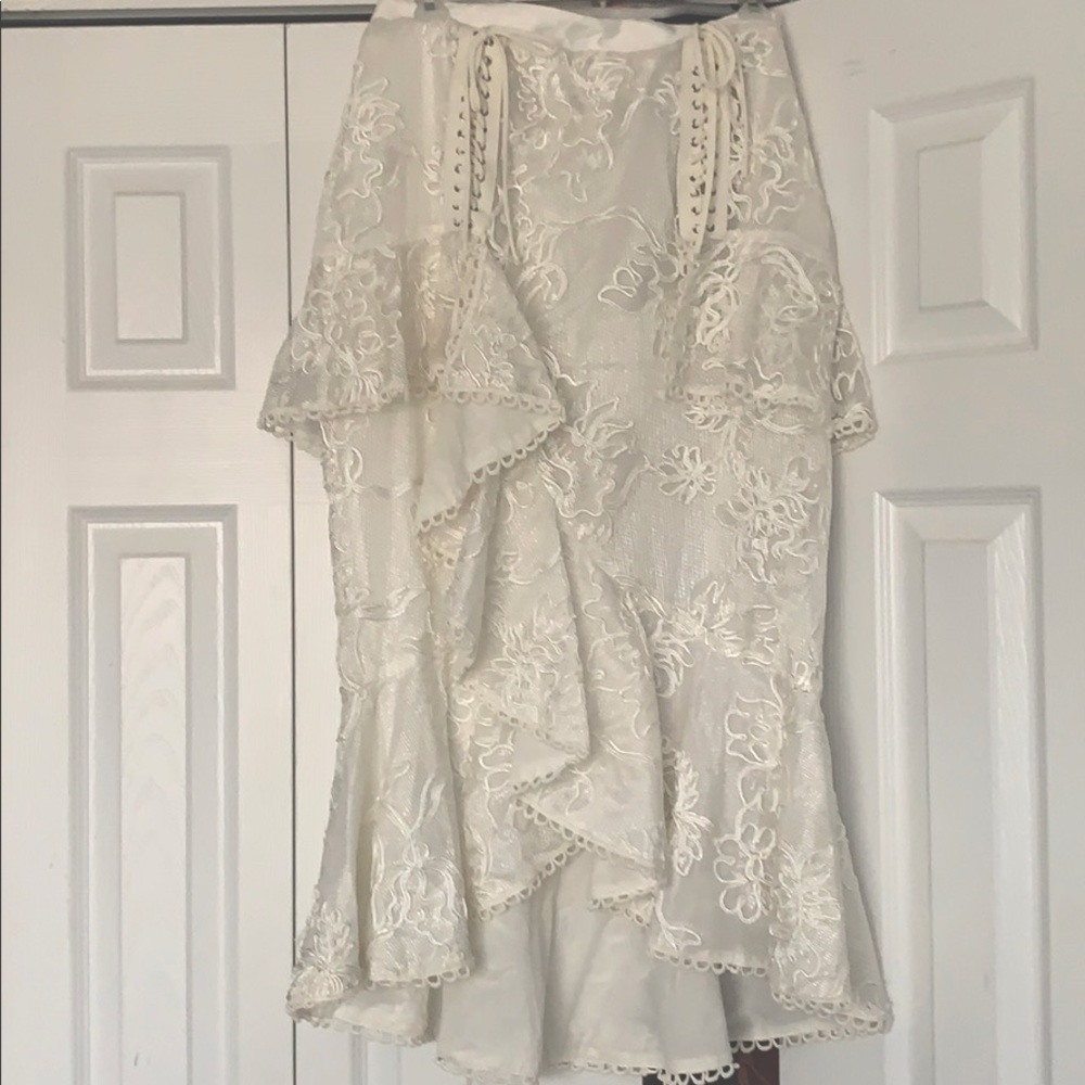 True Decadence Tall White Ruffled Skirt